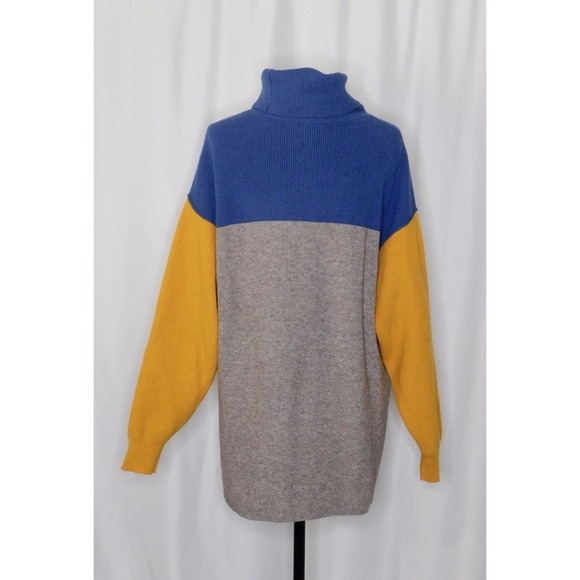 FREE PEOPLE Softly Structured Colorblock Sweater Turtleneck Pullover Knit Medium - Picture 9 of 16